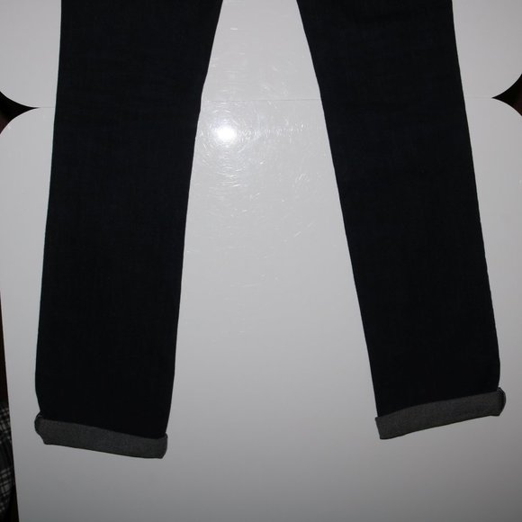 Armani Exchange Jewel Button Denim Blue Cuff Jeans - Picture 8 of 8